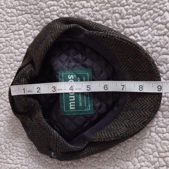 Mucros XXS Trinity Kids Tweed 100% Wool Green Herringbone Ireland Flat Cap - Picture 15 of 16